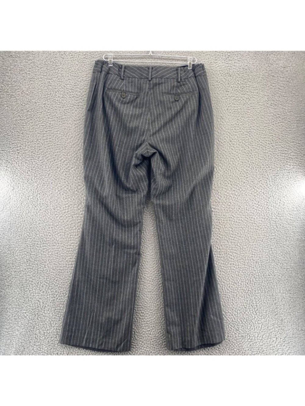 Talbots Pants Womens 12W Gray Pinstripe Wool Stretch Wide Leg Trousers Career - Picture 3 of 11